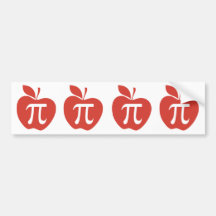 Rood Apple Pi Bumperstickers