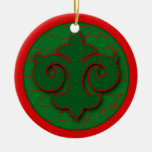 Rood en Green Fleur DE Lis Holiday Ornament