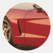 Rood Korvet Ronde Sticker