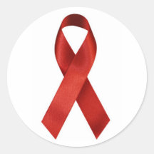 Rood Lint Ronde Sticker