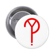 Rood Y? Symbool op Wit Speld Buttons