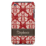 Roodbruine Gen van de Aanraking van het Damast iPo iPod Touch Hoesjes