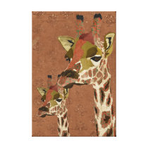 Rosa Giraffes Glitzy Art Canvas impressions sur toile