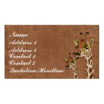 Rosa  Giraffes Glitzy  Business Card/Tags cartes de visite
