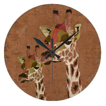 Rosa Giraffes Glitzy  Clock horloges murales