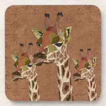 Rosa Giraffes Glitzy Coaster dessous de verre liège