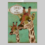 Rosa Giraffes Hero Father's Day Card cartes