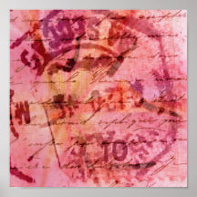Rose abstrait posters