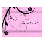 Rose aqueux d'invitation florale de carte postale 