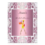 Rose blanc d'invitation de cadre de rose nuptiale 