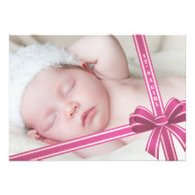 Rose de bébé - faire-part de naissance de photo