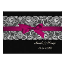 Rose de dentelle et de ruban de Faux, économies de Carton D'invitation