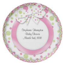 Rose de fille de plat de signature de bébé de mod assiettes