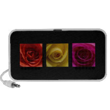 Rose de jaune orange de roses de triptyque haut-parleur mp3