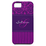 Rose de monogramme, Vibe pourpre de l'iPhone 5 de  Étui iPhone 5