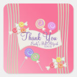 Rose de pastèque de Merci de faveur de bat mitzvah Sticker Carré