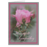 Rose de rose et 2 bourgeons sur le gris - customis carte de vœux
