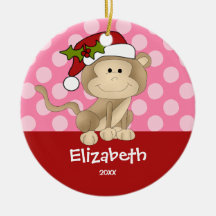 Rose de singe d'ornement de Noël personnalisé par 