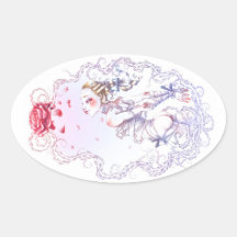 Rose de Versailles Stickers Ovales