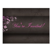 Rose d'invitation de carte postale de papillon de 