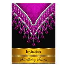 Rose d'invitation de fête d'anniversaire d'art déc