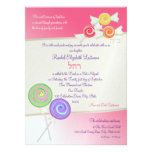 Rose doux D de pastèque de bat mitzvah de sucrerie Carton D'invitation