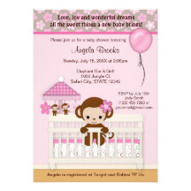 Rose doux de l'invitation SM-K de baby shower de S