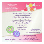 Rose doux de pastèque de bat mitzvah de sucrerie invitations