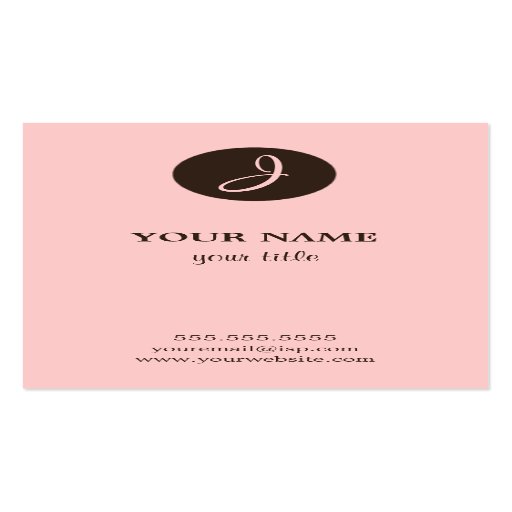 Rose élégant et cartes de visite de monogramme de  cartes de visite professionnelles
