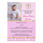 Rose et baptême d'or/invitation de baptême