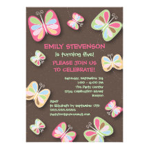 Rose et Brown d'invitation de fête d'anniversaire 