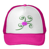 Rose et chapeau stylisés de remous casquettes