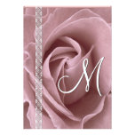 Rose et dentelle de ROSE épousant le modèle métall Invitations Personnalisées