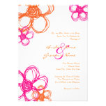 Rose et faire-part de mariage orange des fleurs sa