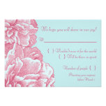 Rose et invitation bleu