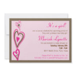 Rose et invitation lunatique de coeurs de Brown