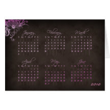 Rose floral Brown de carte de voeux de 2010 calend