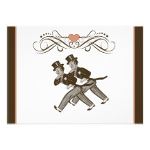 Rose gai mignon de Brown de faire-part de mariage 