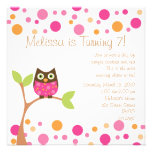 Rose Hibou-Chaud de bébé rose par demande Invitations Personnalisées