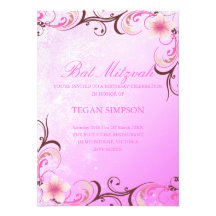 Rose/invitation d'anniversaire de bat mitzvah Fran