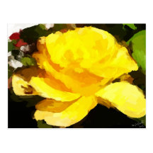 Rose jaune "pétales de joie " carte postale