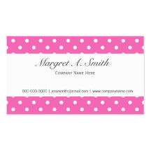 Rose, mignon, girly, mode et pois à la mode cartes de visite professionnelles