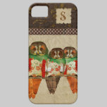 Rose Owls Monogram iPhone Case coques case-mate