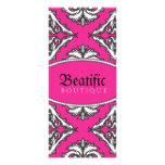 Rose rose important de damassé, blanc noir cartes doubles customisables
