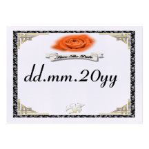 Rose rouge - sauvez la carte de date modèle de carte de visite