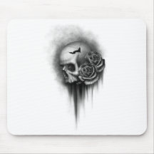 Rose skull tapis de souris