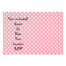 Rose sur le pois blanc faire-parts