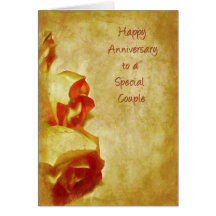 Roses antiques d'anniversaire carte
