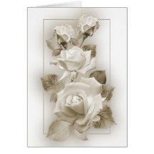 Roses de sépia carte de vœux