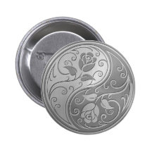 Roses de Yin Yang d'acier inoxydable Pin's Avec Agrafe